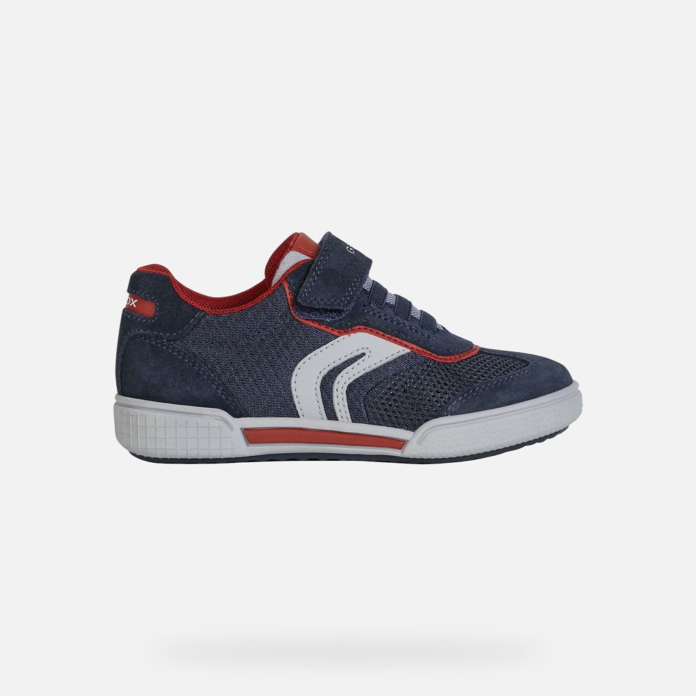 Geox Sneakers Navy/Red Poseido - Geox Boys Shoes - HYETAQ128